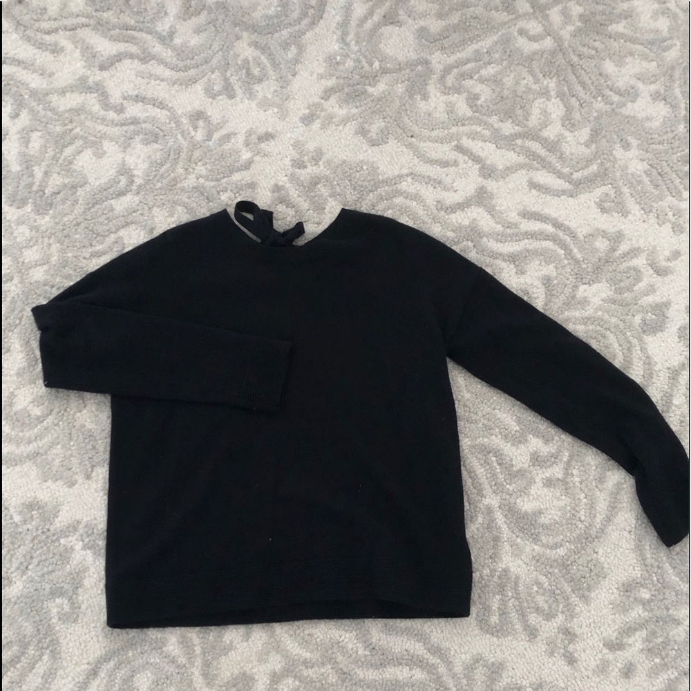 Black sweater with tie lace back